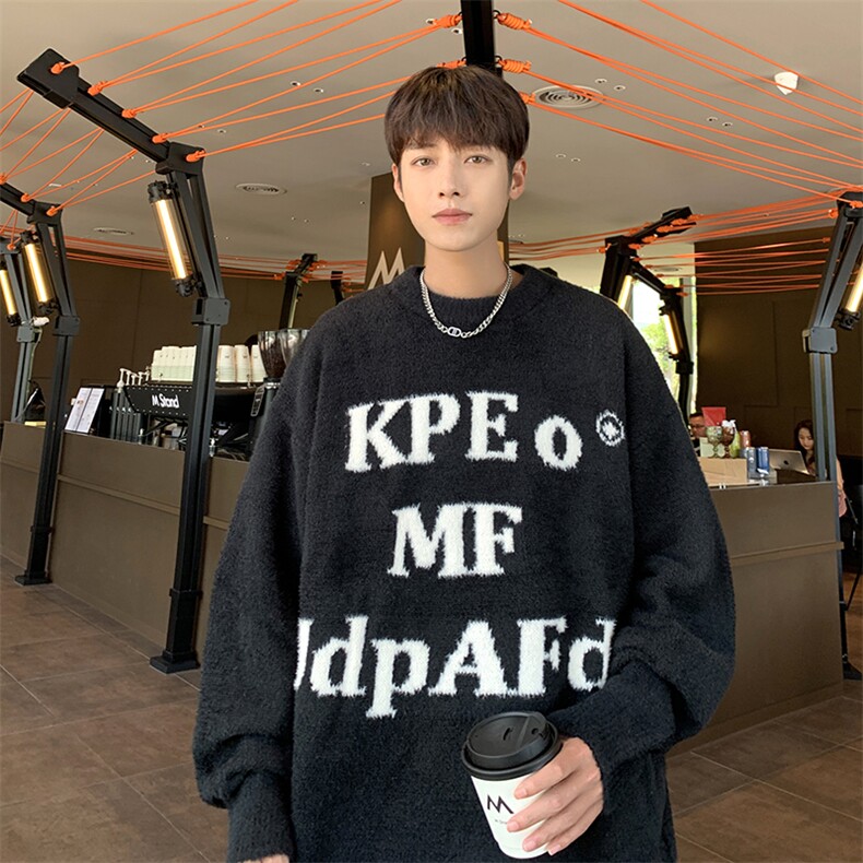 B322P55秋冬字母宽松毛衣打底衫男装男港风,男装针织衫/毛衣,星座512-6