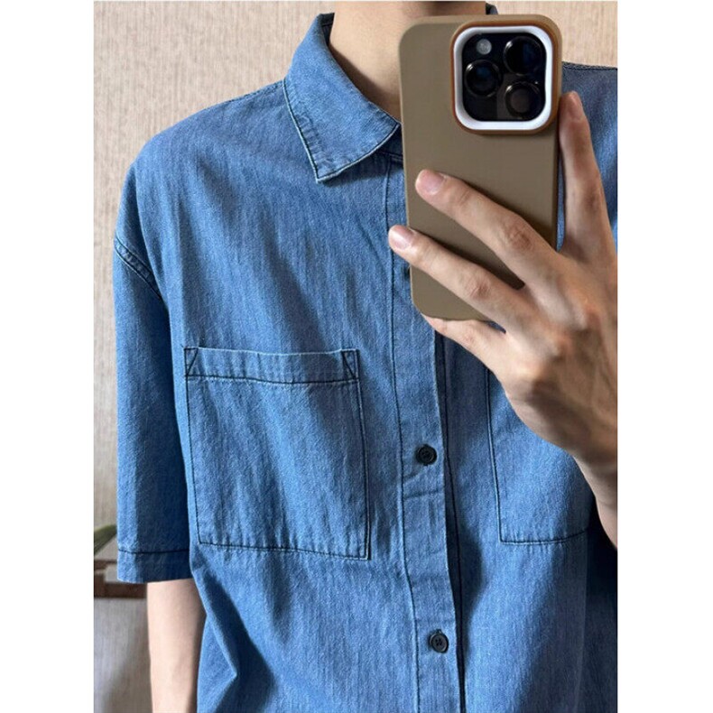 新款气质时尚慵懒牛仔套装男帅气水洗两件套原宿日系C45，男装休闲套装，星座1116A-2（原606A-1）