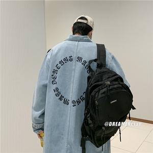 FY677-78限价118日系风衣港风长款大码宽松衣服休闲潮流秋季过膝