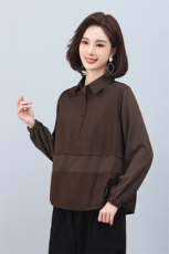时尚宽松长袖衬衫女秋季新款韩版百搭显瘦上衣气质休闲衬衣，女装衬衫，叶笙衣