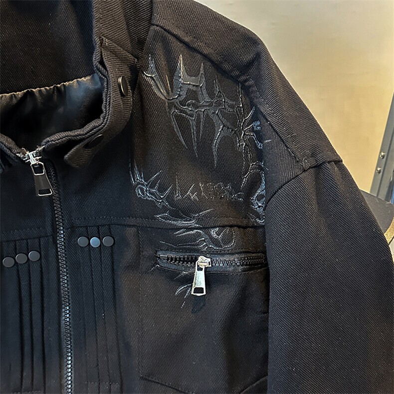 美式机车棒球服外套男秋季新款工装休闲宽松情侣夹克JK08548-P90,男装夹克,星座308B-1