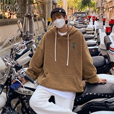 加绒新款港风宽松连帽套头卫衣X5675-常规P70控88-加绒P80控98，男装卫衣，电商A061-1
