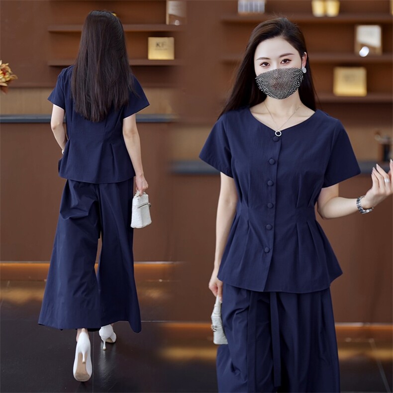 40减龄穿搭一整套2025夏季爆款重要场合绝美裤裙微胖穿搭两件套装,女装套装/套裙,水衣源