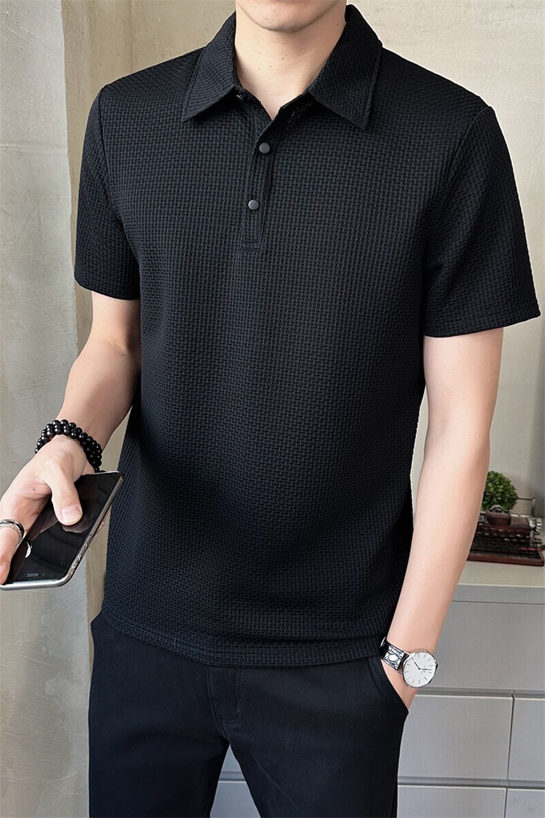 翻领polo衫男短袖2025夏季新款冰丝透气打底衫t恤男C317-1832-50,男装T恤,电商C317
