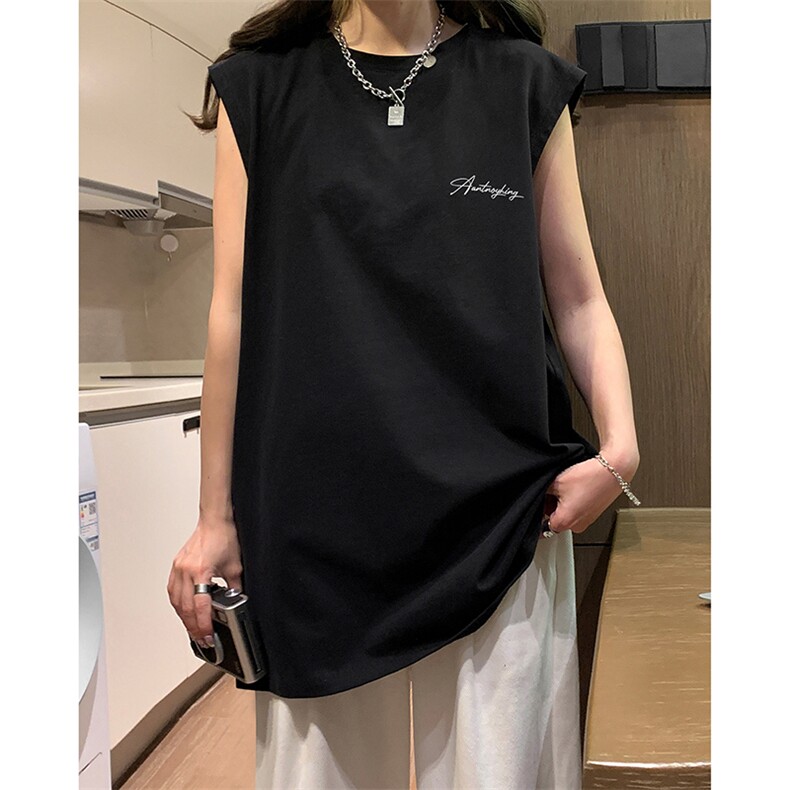 美式高街vibe潮流文字印花背心宽松运动情侣款无袖t恤HY584TP18,男装背心/马甲,电商A102B