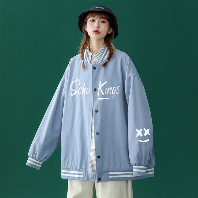 2022春季新品潮流简约小众SK印花宽松夹克情侣外套G211P65控88,男装夹克,A247A