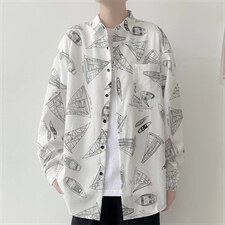 长袖衬衫男港风日系春季韩版潮流帅气衬衣C123P28，男装衬衫，星座1116-2