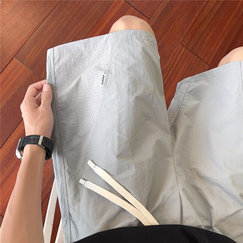 夏季透气速干短裤网眼孔宽松直筒休闲五分短裤CK2537*P35控58,男装牛仔裤,星座511-1
