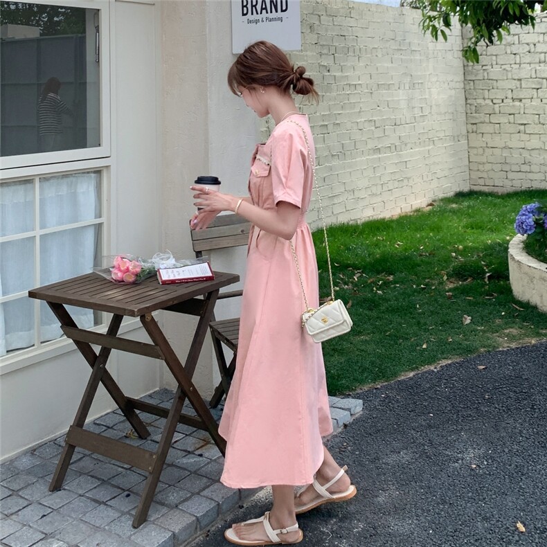 瑞F1D103【现货！】小香风连衣裙，女装连衣裙，素月