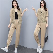 2021夏季新款编织潮流个性简约套装/套裙两件套舒适宽松柔软，女装套装/套裙，仟媚宠