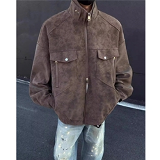 网图春季扎染PU皮衣皮夹克外套男6156T-TP53(树脂双头拉链）M-5XL，男装夹克，星座207