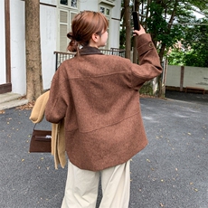 现货：冬季新款韩系复古毛呢休闲百搭上衣外套2C135-8919P195K278，女装毛呢外套，2C135