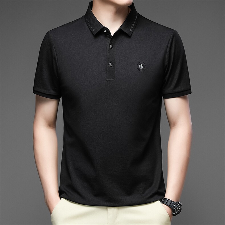短袖t恤男装2023夏季新款中年潮流polo衫翻领商务休闲百搭t恤男士,男装T恤,电商B212（原钱塘6029）