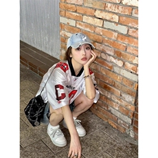 夏季新款设计感小众美式复古印花短袖球衣T恤男女街头运动休闲T恤，男装T恤，星座601-1