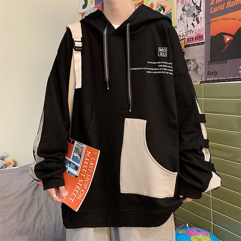 7XL-M大码连帽卫衣男2023春季新款潮港风文艺男上衣加肥加大码,男装卫衣,钱塘717(原712)