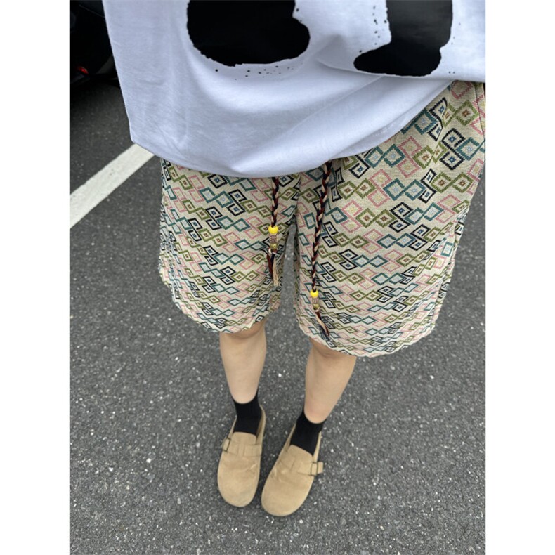 B221 美式ins高街宽松民族风休闲短裤五分裤 LK25558-特P28控58图片