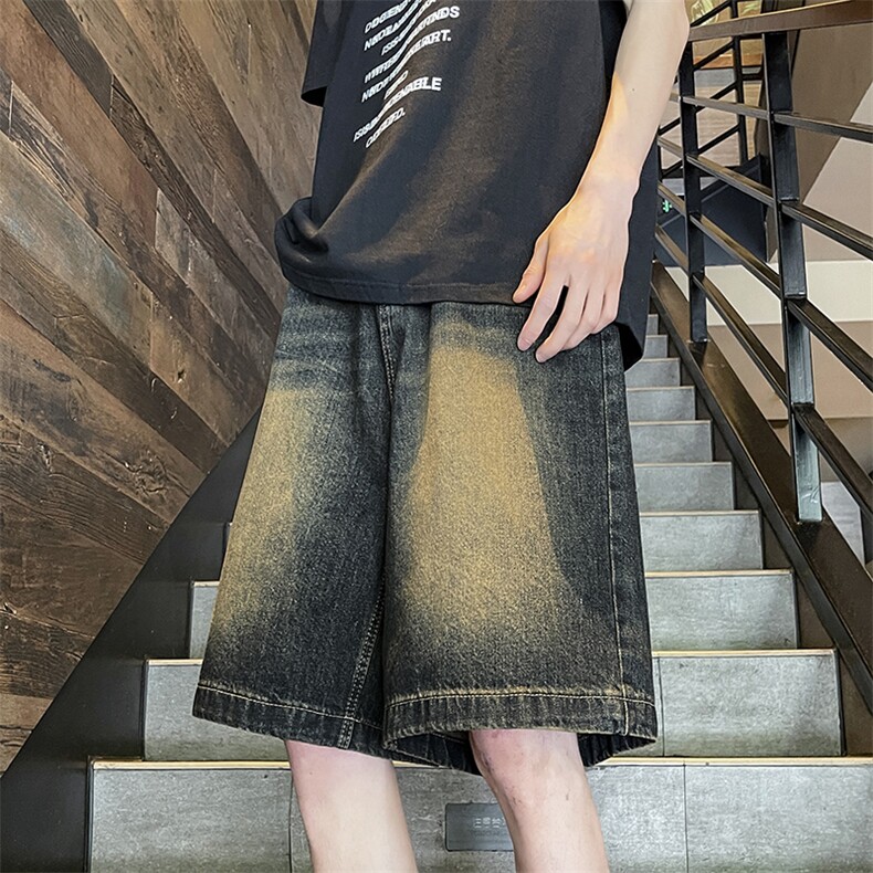 夏季薄款牛仔短裤男沙滩裤宽松潮流休闲五分裤子D0228-P40,男装牛仔裤,星座308B-2