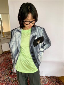 印花挺阔西装,女装西装,WAN QING万青