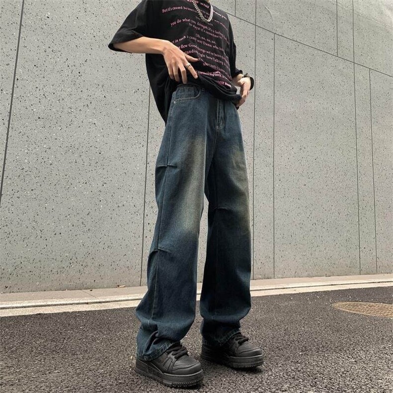 美式高街小众牛仔裤男个性百搭休闲裤G9020/P65,男装牛仔裤,电商D202-1