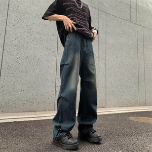 美式高街小众牛仔裤男 个性百搭休闲裤G9020/P65图片