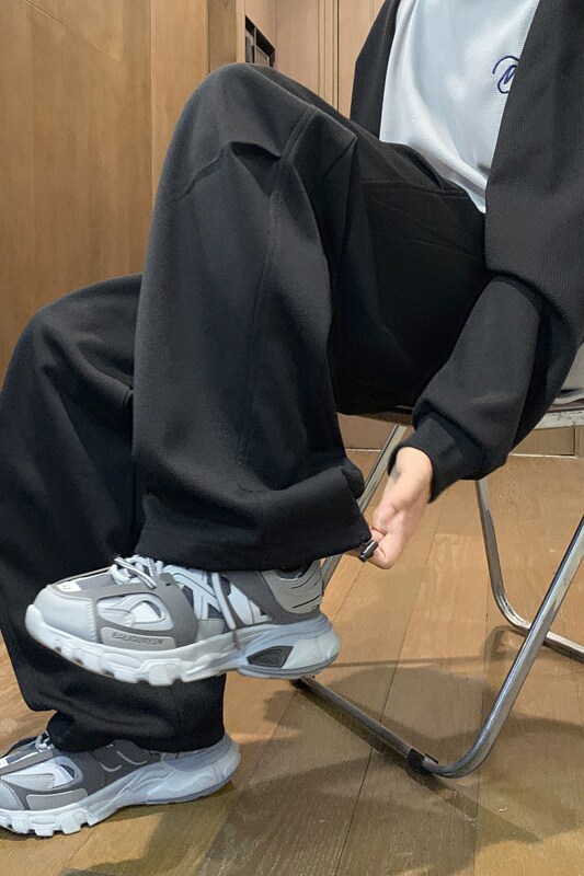 美式褶皱卫裤男春秋季工装裤子潮痞帅微喇弯刀休闲长裤k7823-P35,男装休闲裤,星座505-3