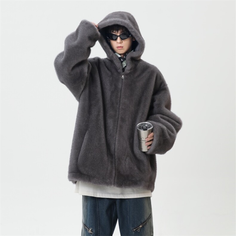 年货款水貂绒连帽棉服男款冬季加厚高级感痞帅獭兔毛外套MY665,男装夹克,星座903-1