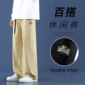 夏季潮牌宽松直筒卡其色纯棉长裤男/女同款   K662特批41图片