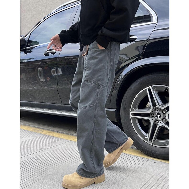 美式复古男潮牌宽松多口袋工装裤高街痞帅直筒休闲裤MKD807P52,男装工装外套,星座1013-5