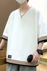 2025新款休闲拼色短袖T恤TX8817，男装T恤，星座1106-2（原1111B）