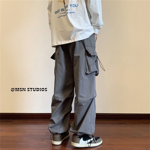 春秋季高街潮牌宽松直筒工装裤日系cityboy休闲裤子男 K4621-P50图片