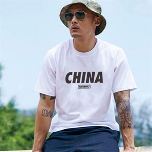 纯棉2026夏季新款CHINA印花圆领短袖T恤打底衫男1210-2-9918-P15图片