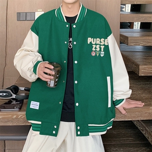 港风上衣夹克宽松落肩拼色棒球服外套JK714-P68图片