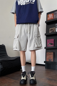 8XL-M 特大码冰丝短裤男五分裤褶皱休闲裤工装中裤DK1504P45控68图片