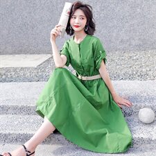 简约时尚潮流连衣裙长袖2021年春季中长款个性优雅，女装连衣裙，悠米