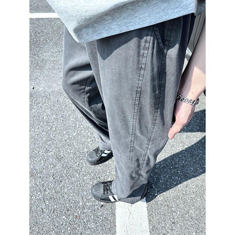 A178DY561P55休闲裤夏季薄款男直筒长裤宽松阔腿裤,男装休闲裤,电商A178