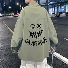春季长袖衬衫男宽松港风衬衣男外套男CSCS284-P35，男装衬衫，电商B371