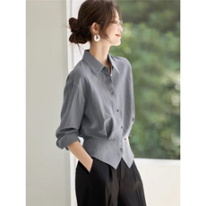 2025年秋季小衫收腰显瘦衬衣，女装衬衫，织己羊绒
