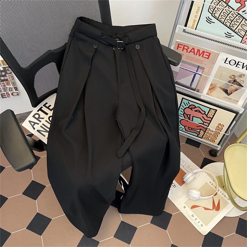 亚麻西裤男款直筒休闲阔腿裤3801P63，男装西裤，星座410-2