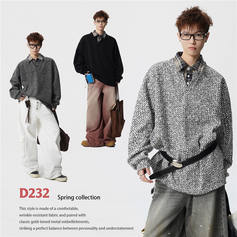 新款-WY55071-P38特 大码提花针织卫衣T恤 建议零78图片