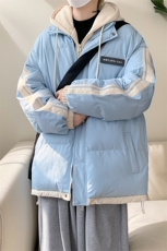 棉服男冬季新款港风宽松假两件连帽棉衣MF8587-特P78，男装棉衣，星座214-3