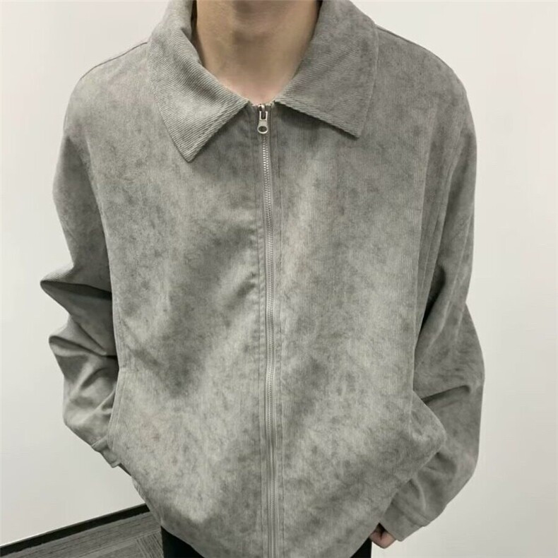 【有货】DS20-P75灯芯绒外套男士休闲宽松痞帅美式复古拉链夹克,男装夹克,星座603-2