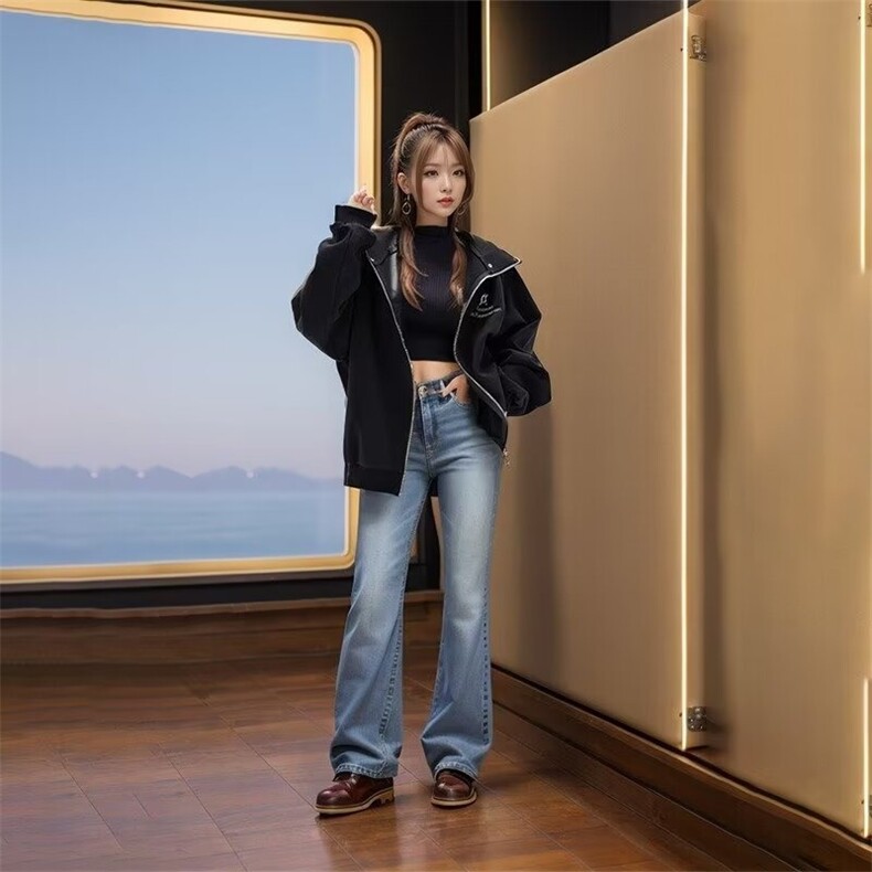 美式复古潮牌连帽卫衣男女宽松休闲外套JW213-P64,女装短外套,星座208-5