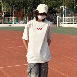 万针全刺绣解构设计260克重磅双纱纯棉高品质美式高街短袖T恤特35图片