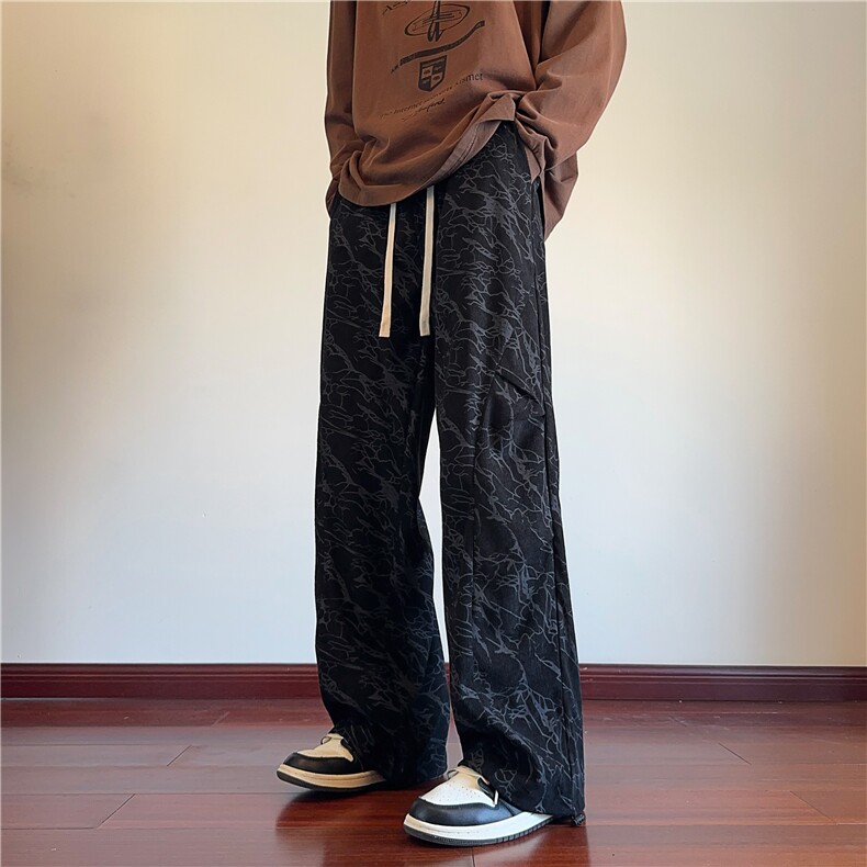 秋季新款潮流扎染灯芯绒百搭宽松休闲裤B315-K24304-特p35控68,男装休闲裤,电商B315