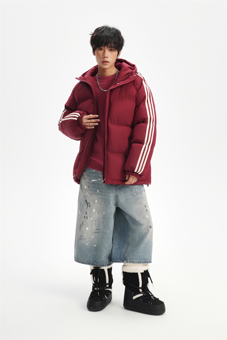 冬季潮流条纹五防立领加绒加厚棉衣情侣撞色棉服外套MY8899-p78,男装棉衣,星座610B-1