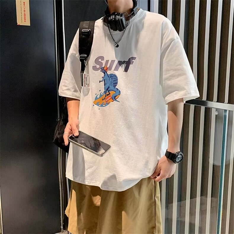夏季纯棉短袖T恤男生运动休闲百搭宽松上衣圆领T,男装T恤,星座1013