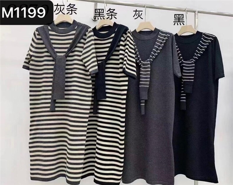 领带款连衣裙，女装连衣裙，魅力元素