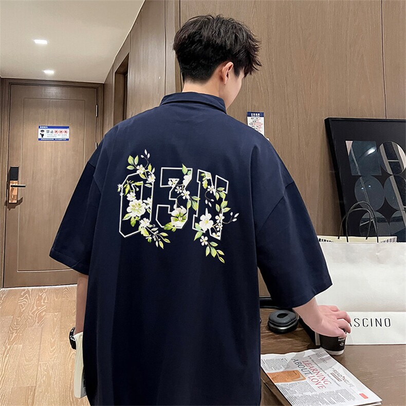可设48小时支持抖音得物来样二开网眼透气翻领t恤美式短袖POLO衫,男装T恤,电商A486-1