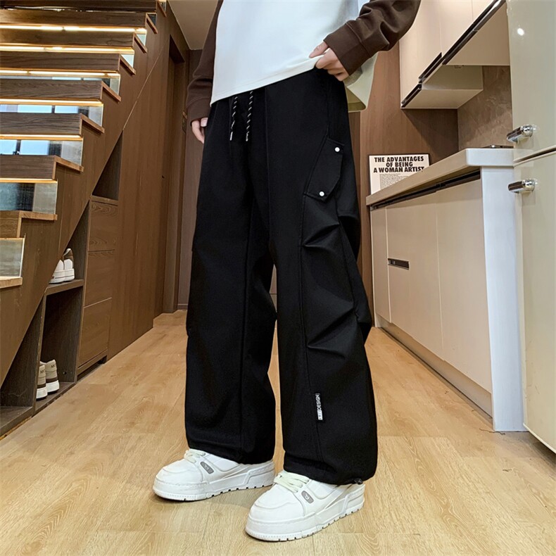 2025新款休闲工装阔腿裤男式百搭户外运动裤-K6602-P40，男装工装外套，星座1105