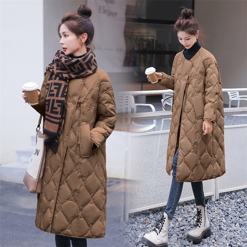 2023年休闲韩版宽松牛角扣90%羽绒服（茧形格纹）,商品下架区,难舍钰依